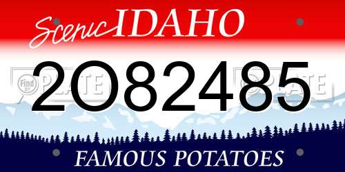 2O82485 Idaho License Plate