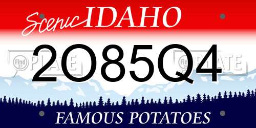 2O85Q4 Idaho License Plate