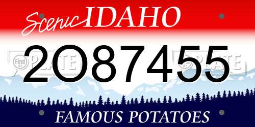 2O87455 Idaho License Plate