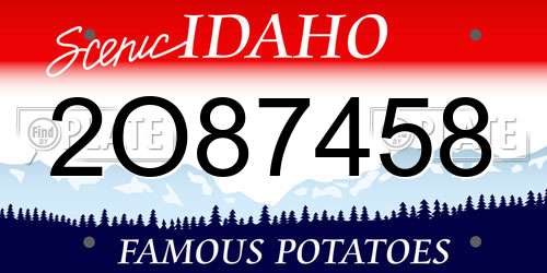 2O87458 Idaho License Plate
