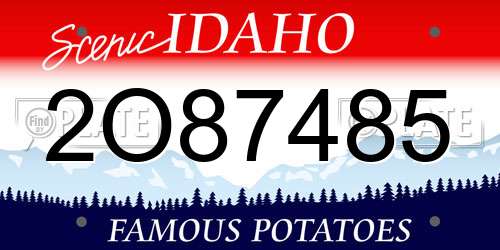 2O87485 Idaho License Plate