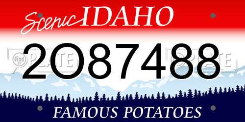 2O87488 Idaho License Plate