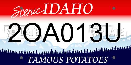2OA013U Idaho License Plate