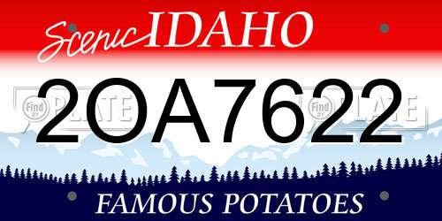 2OA7622 Idaho License Plate