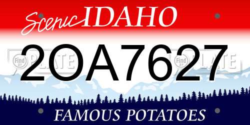 2OA7627 Idaho License Plate