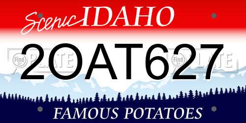 2OAT627 Idaho License Plate