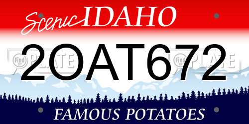 2OAT672 Idaho License Plate