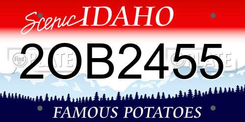 2OB2455 Idaho License Plate