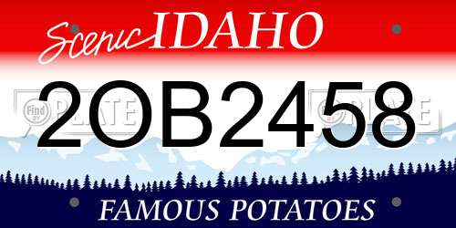 2OB2458 Idaho License Plate