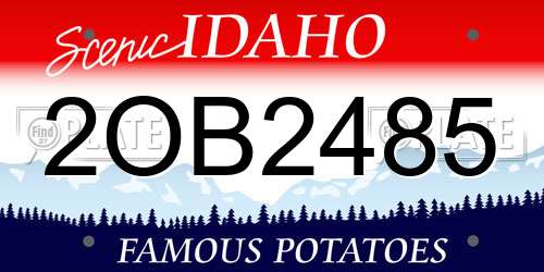 2OB2485 Idaho License Plate
