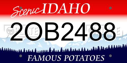2OB2488 Idaho License Plate