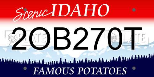 2OB270T Idaho License Plate