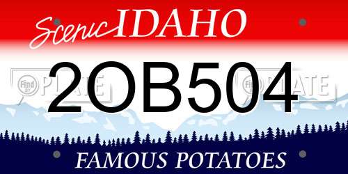 2OB504 Idaho License Plate