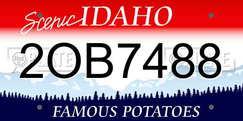 2OB7488 Idaho License Plate