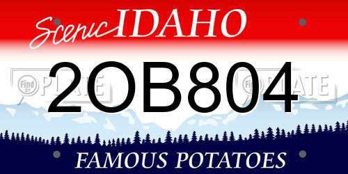 2OB804 Idaho License Plate