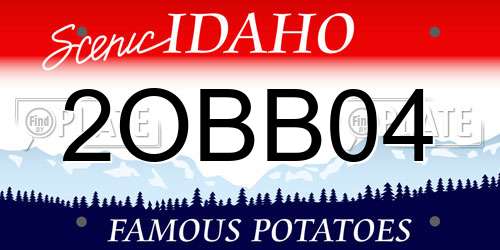 2OBB04 Idaho License Plate