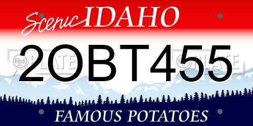 2OBT455 Idaho License Plate
