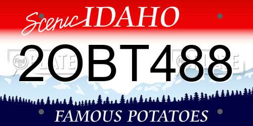 2OBT488 Idaho License Plate