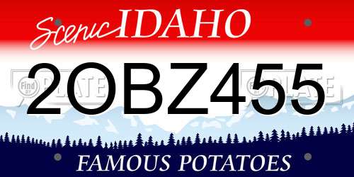 2OBZ455 Idaho License Plate