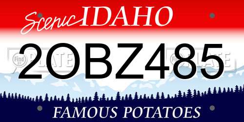 2OBZ485 Idaho License Plate