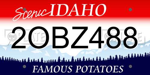 2OBZ488 Idaho License Plate