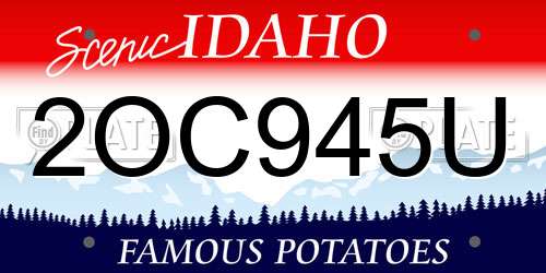 2OC945U Idaho License Plate