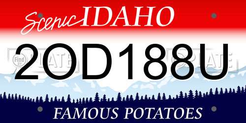 2OD188U Idaho License Plate