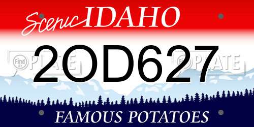 2OD627 Idaho License Plate