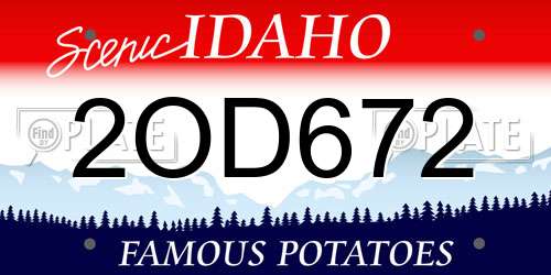 2OD672 Idaho License Plate