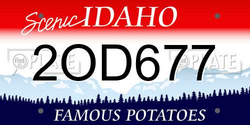 2OD677 Idaho License Plate