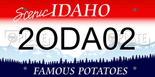 2ODA02 Idaho License Plate
