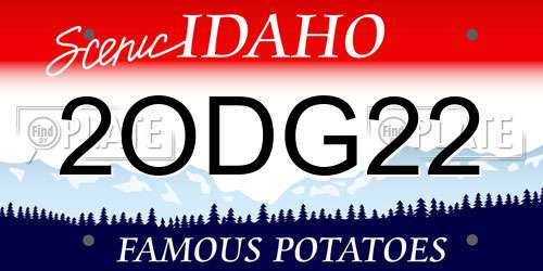 2ODG22 Idaho License Plate