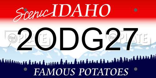 2ODG27 Idaho License Plate