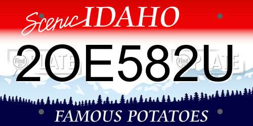 2OE582U Idaho License Plate