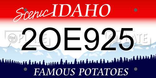 2OE925 Idaho License Plate