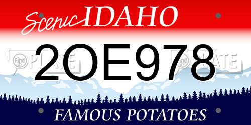 2OE978 Idaho License Plate