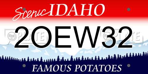 2OEW32 Idaho License Plate