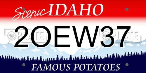 2OEW37 Idaho License Plate