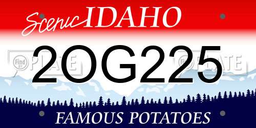 2OG225 Idaho License Plate