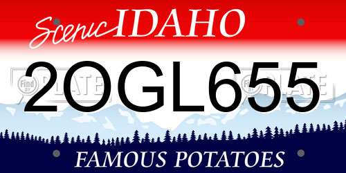 2OGL655 Idaho License Plate