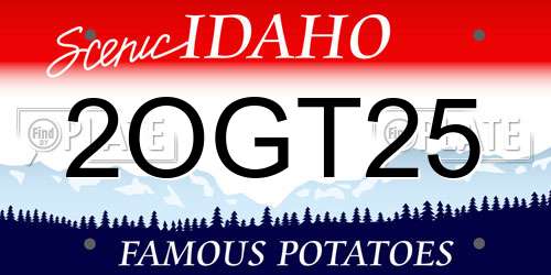 2OGT25 Idaho License Plate