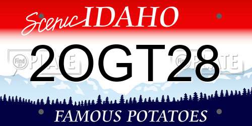 2OGT28 Idaho License Plate
