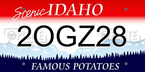 2OGZ28 Idaho License Plate