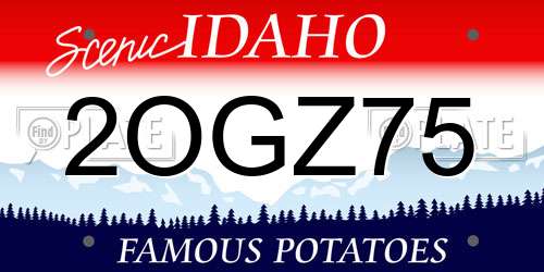 2OGZ75 Idaho License Plate
