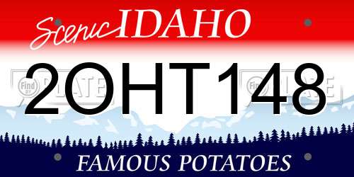 2OHT148 Idaho License Plate