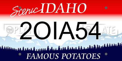 2OIA54 Idaho License Plate