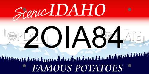 2OIA84 Idaho License Plate