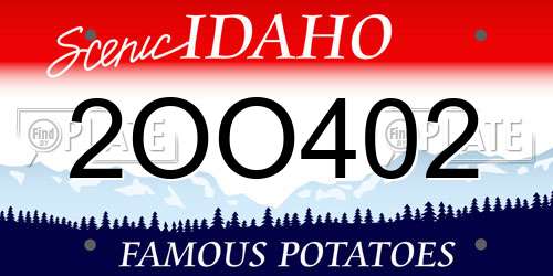 2OO402 Idaho License Plate