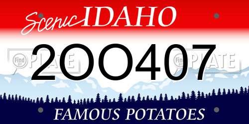 2OO407 Idaho License Plate