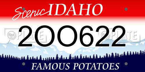 2OO622 Idaho License Plate